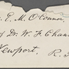 O'Connor, Ellen M., ALS to. Jul. 26, [1873].