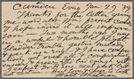 O'Connor, Ellen M., APCS to. Jan. 29, 1889.
