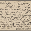 O'Connor, Ellen M., APCS to. Feb. 12, 1889.