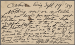 O'Connor, Ellen M., APCS to. Sep. 19, 1889.