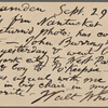 O'Connor, Ellen M., APCS to. Sep. 29, 1889.