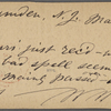 O'Connor, Ellen M., APCS to. Mar. 3, [1874].