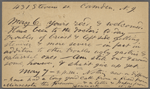 O'Connor, Ellen M., APCS to. May 6-7, [1874].