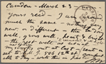O'Connor, Ellen M., APCS to. Mar. 23, [1876].