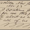 O'Connor, Ellen M., APCS to. Nov. 23, [1876].