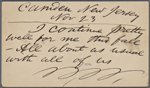 O'Connor, Ellen M., APCS to. Nov. 23, [1876].