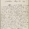 O'Connor, Ellen M., ALS to. May 12, 1889.