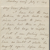 O'Connor, William D., ALS to. Jul. 5, 1864.