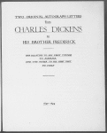 Dickens, Frederick, his brother. 2 ALS to