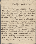 O'Connor, William D., ALS to. Apr. 7, 1865.