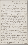 O'Connor, William D., ALS to. Sep. 27, 1868. Postscript to Ellen O'Connor.
