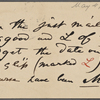 O'Connor, William D., APCS to. [May 3, 1882], second card.