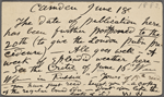 O'Connor, William D., APCS to. Jun. 18, [1883].