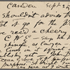O'Connor, William D., APCS to. Sep. 25, [1883].