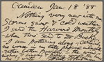O'Connor, William D., APCS to. Jan. 18, 1888.