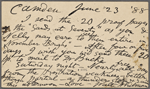 O'Connor, William D., APCS to. Jun. 23, 1888.