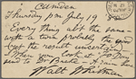 O'Connor, William D., APCS to. Jul. 19, 1888.
