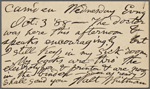 O'Connor, William D., APCS to. Oct. 3, 1888. 