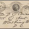 O'Connor, William D., APCS to. Oct. 3, 1888. 