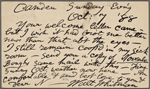 O'Connor, William D., APCS to. Oct. 7, 1888. 