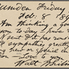 O'Connor, William D., APCS to. Feb. 8, 1889. 