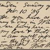 O'Connor, William D., APCS to. Feb. 10, 1889. 