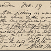 O'Connor, William D., APCS to. Feb. 19, 1889. 