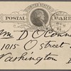 O'Connor, William D., APCS to. Feb. 19, 1889. 