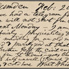 O'Connor, William D., APCS to. Feb. 20, 1889. 