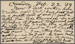 O'Connor, William D., APCS to. Feb. 22, 1889. 