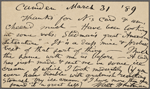 O'Connor, William D., APCS to. Mar. 31, 1889. 
