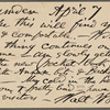 O'Connor, William D., APCS to. Apr. 7, 1889. 