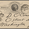 O'Connor, William D., APCS to. Apr. 16, 1889. 