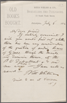 O'Connor, William D., ALS to. Jul. 6, 1882. 