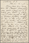 O'Connor, William D., ALS to. Feb. 21, 1883. 