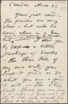 O'Connor, William D., ALS to. Mar. 29, [1883]. 