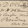 O'Connor, William D., ALS to. Mar. 29, [1883]. 