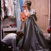 Julie Andrews being fitted for her costume for the stage production Camelot.