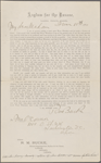Bucke, Richard Maurice, Circular letter asking for information about WW, signed, addressed to [Ellen M.] O'Connor. Jun. 10, 1880. 