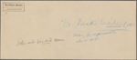 Bucke, Richard Maurice, Circular letter asking for information about WW, signed, addressed to [Ellen M.] O'Connor. Jun. 10, 1880. 