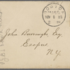 Eldridge, C. W. ALS to John Burroughs.  Nov. 6, 1883.