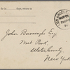 Eldridge, C. W. ALS to John Burroughs.  Mar. 7, 1896.