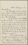 Eldridge, C. W. ALS to William D. O'Connor.  Feb. 19, [1884].