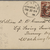 Eldridge, C. W. ALS to William D. O'Connor.  Feb. 19, [1884].