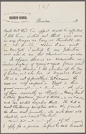 Eldridge, C. W. ALS to William D. O'Connor.  Aug. 10, 1885.