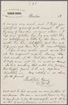 Eldridge, C. W. ALS to William D. O'Connor.  Aug. 10, 1885.