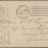 Eldridge, C. W. ALS to William D. O'Connor.  Sep. 1, 1886.