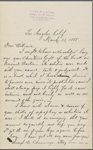 Eldridge, C. W. ALS to William D. O'Connor.  Mar. 21, 1888.