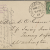 Eldridge, C. W. ALS to William D. O'Connor.  Mar. 21, 1888.