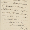 Ashton, J. H., ALS to C. W. Eldridge. [1902?].